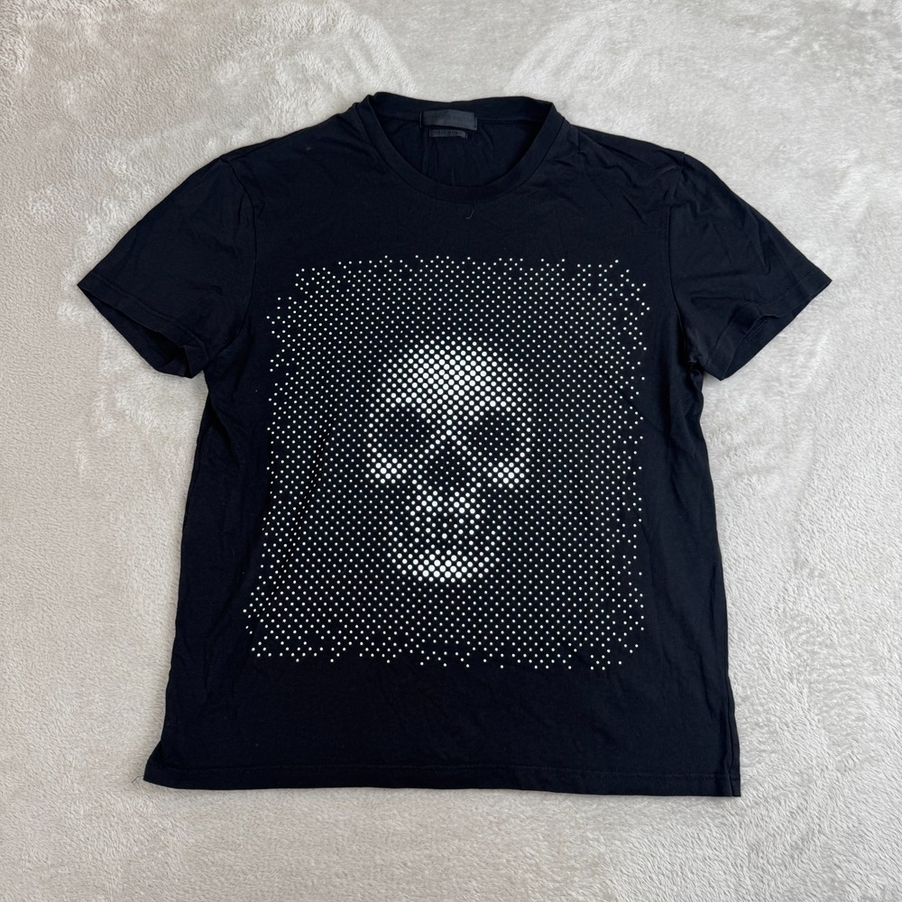 Alexander McQueen Polka Dot Skull Shirt Mens S Black Preowned Gothic‎ Streetwear